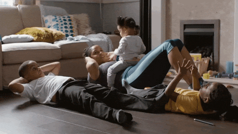 Family working out