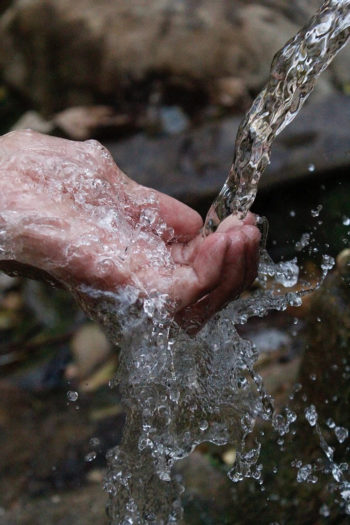 Hand under water