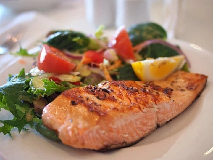 Eating and Living Well in your 40s, 50s and Beyond- salmon salad